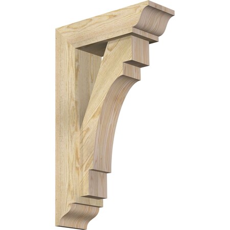 Ekena Millwork Merced Traditional Rough Sawn Bracket w/ Offset Brace, Douglas Fir, 6"W x 18"D x 30"H BKT0604X18X30MRC01RDF